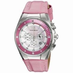 Technomarine 215035 Womens Mop Dial Analog Quartz Watch with Leather Strap