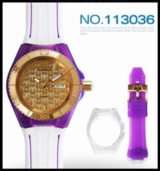 TechnoMarine 113036 Monogram Chronograph Changible Bands Purple unisex Watch
