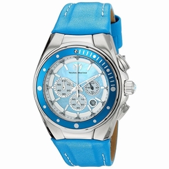 Technomarine Tm-215034 Women's Manta Ray Chronograph Blue Genuine Leather And Mo