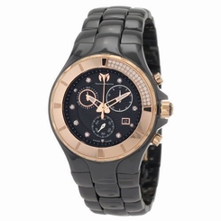 TechnoMarine Women's 110032C Cruise Ceramic Chronograph Diamond Gold-Tone Bezel