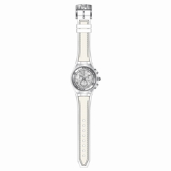  Technomarine TM-115017 Unisex Silver Dial White Strap Chrono Watch