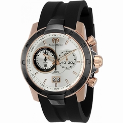 TECHNOMARINE MEN'S UF6 45MM SILICONE BAND STEEL CASE QUARTZ WATCH TM-615011