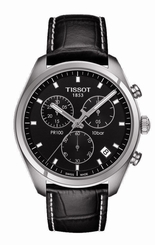 New Tissot PR100 Chronograph Mens Leather Strap Watch T1014171605100