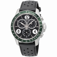 New Tissot V8 GTS Chronograph Black Dial Leather Strap Mens Watch T1064171605700
