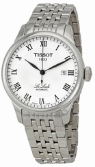 Tissot T41148333 T-Classic Le Locle Automatic Men's White Guilloche Dial Watch