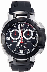 Tissot T-Race Black Dial Silicone Strap Men's Watch T0484172705700 7611608248348