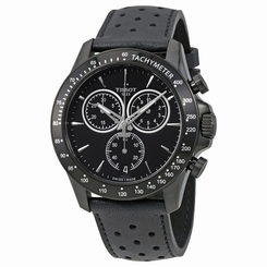 New Tissot V8 GTS Chronograph Black Dial Leather Strap Mens Watch T1064173605100