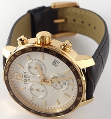 Tissot T0954173603700 Rose Plated Case Quickster Chronograph Men's Watch - NEW