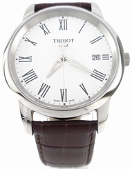 Tissot T0334101601301 Dream White Dial Brown Men's Leather Strap Watch -NEW