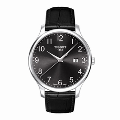 Tissot Quartz Gents Tradition Leather Black Dial Men's Watch T063.610.16.052.00