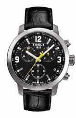 Tissot Leather Strap Black Dial Men's Quartz Watch T055.417.16.057.00 7611608258439