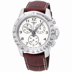 Tissot V8 Beige Dial Chronograph Leather Strap Men's Watch T1064171626200