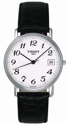 Tissot T-Classic Desire White Dial Black Leather Men Watch T52142112 New in Box