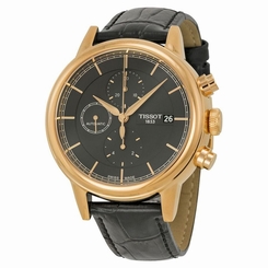 Tissot T0854273606100 Mens Black Dial Analog Automatic Watch with Leather Strap