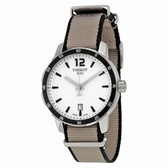 Tissot T0954101703700 Mens Silver Dial Analog Quartz Watch with Nylon Strap