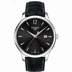 T063.610.16.087.00 Tissot Black Dial Stainless Steel Leather Quartz Men's Watch