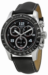 Tissot T-Sport V8 Chronograph Black Leather Men's Watch T039417160570 New in Box