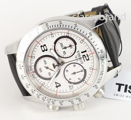 Tissot T0394171603702 V8 Chronograph Men's Black Leather Strap Watch - NEW