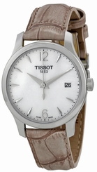 Tissot T Classic Tradition Gray Leather Women's Watch T0632101711700 New in Box
