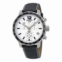 Tissot T0954171603700 Mens White Dial Analog Quartz Watch with Leather Strap