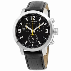 Tissot PRC 200 Black Dial Black Leather Strap Men's Watch T0554171605700 7611608258439