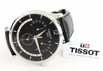 Tissot T0636371605700 Men's Watch Tradition Perpetual Calendar Black Leather NEW