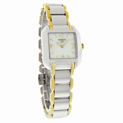 Tissot T-Wave Ladies Mop Dial Two Tone Swiss Quartz Watch T02.2.285.82
