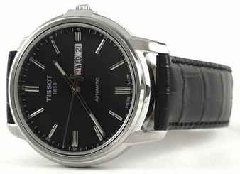 Tissot T0654301605100 Automatics III Black Dial Men's Leather Strap Watch