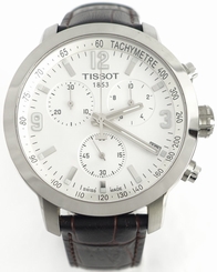 Brown Leather Strap Tissot PRC 200 Quartz/Chrono Men's Watch T055.417.16.017.01