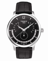 Tissot T063.637.16.057.00 Tradition Perpetual Calender Black Leather Men's Watch