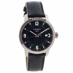 Tissot T0554101604700 PRC 200 Sport Swiss Date Men Blue Dial & Leather Watch New