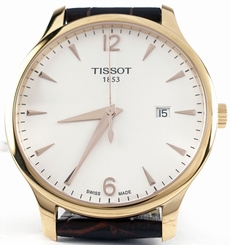 Tissot T0636103603700 Tradition Quartz Rose Plated Case Men's Watch