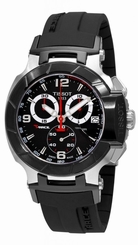 Tissot T Race Chronograph Black Dial Rubber Men's Watch T048417270570 New in Box 7611608248348