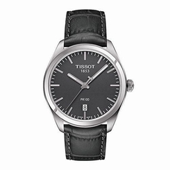 Tissot PR 100 Silver / Black Leather Analog Quartz Men's Watch T101.410.16.441.0