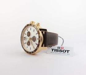 Tissot T0954173603701 Rose Plated Case Quickster Men's Watch, Silver Dial