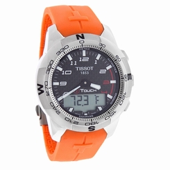 Tissot T-Touch II Mens Ti Orange Strap Swiss Quartz Watch T047.420.47.207.01 7611608245323