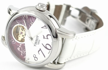 Tissot T0502071603700 Automatic Lady Heart Watch White Leather Strap - NEW