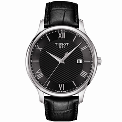 Tissot Tradition Black Leather Quartz Analog Men's Watch T063.610.16.058.00