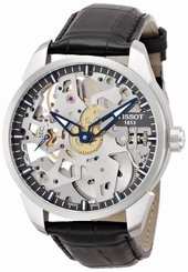 Tissot T0704051641100 T-Complication Squelette Skeleton Men Black Leather Watch 845960056106