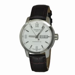 Tissot Men's T0554301601700 PRC Stainless Steel Watch with Brown Leather Strap