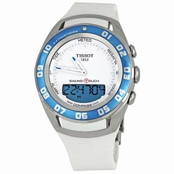 Tissot T0564201701600 Unisex White Dial Dual Quartz Watch with Rubber Strap