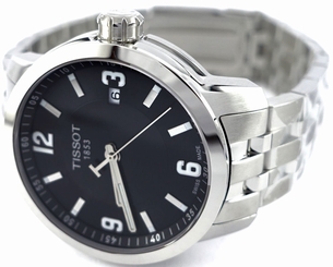 Tissot T0554101105700 PRC 200 Quartz Black Dial Bracelet Men's Watch 758499240994