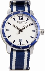 Tissot Quickster Silver Dial SS Blue Textile Woman's Watch T0954101703701