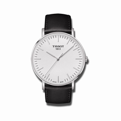 Tissot Everytime T109.610.16.031.00 Silver/Black Leather Analog Quartz Men's Wa