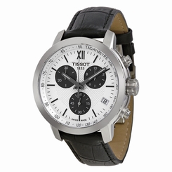 Tissot T0554171603800 PRC 200 Quartz Chronograph Men's Watch, Silver Dial