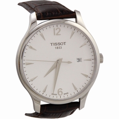 Tissot T Classic Tradition Silver Dial Brown Leather Mens Watch T0636101603700