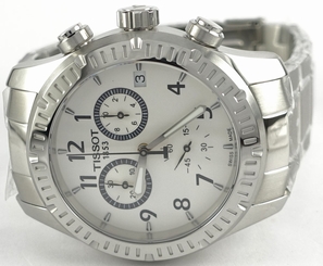 Tissot Men's T0394171103700 V8 Quartz Chronograph Silver Dial Bracelet Watch
