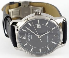 Tissot T087.407.46.057.00 / T0874074605700 Titanium Leather Strap Men's Watch