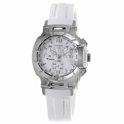  Tissot T0482171701700 T-Race Women's White Rubber Chronograph Watch New in Box