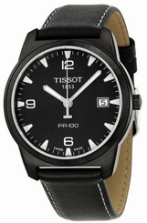 Tissot T0494103605700 Espace Montres Black Dial Men's Leather Watch New in Box